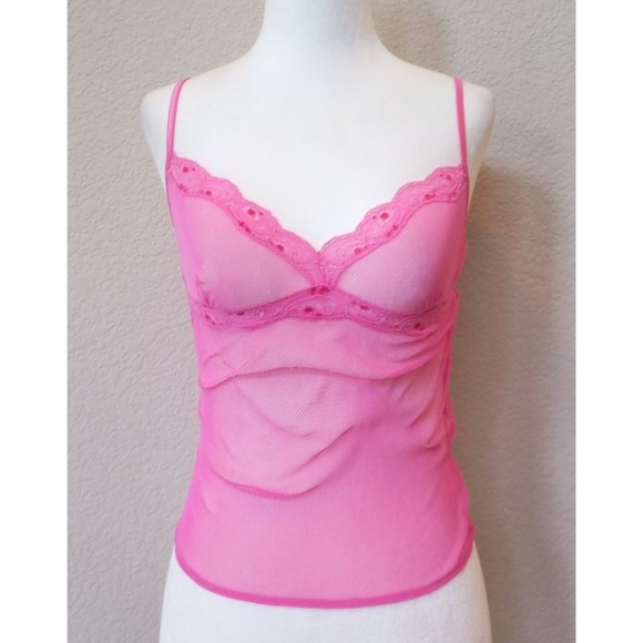 Cosabella Other - 🩷 Cosabella vintage Y2K pink sheer mesh lingerie camisole top